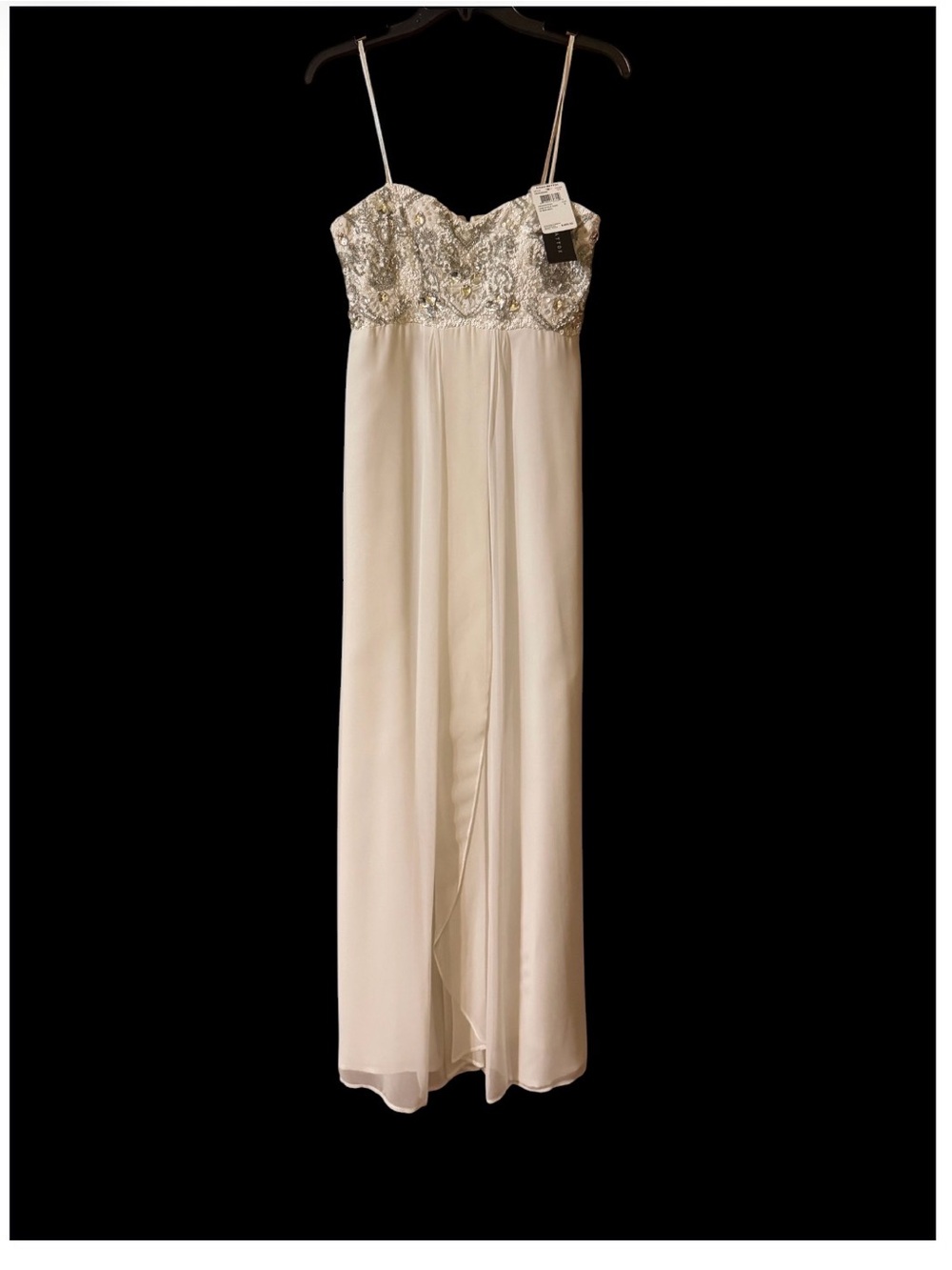Aidan Mattox Elegant Beaded white strapless evening gown (OLCC)